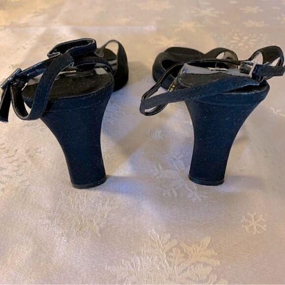 Ann Marino Slingback Sandals Black Peep Toe Sz 10 Gorgeous - Picture 3 of 5